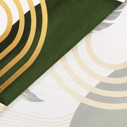 Bondjos Abstract Geometric Botanical Shower Curtain Mid Century Boho Tropical Gold Geometric Monstera Leaf Modern Minimalist Bathroom Curtain Modern Aesthetic Bath Accessories Art Home Decor
