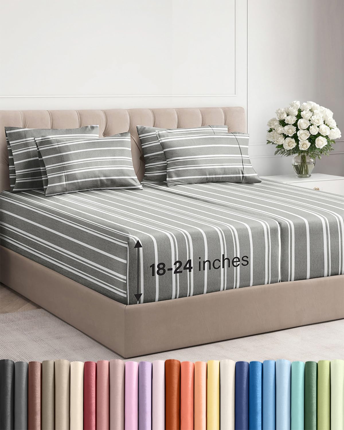 CGK Extra Deep King Sheet Set - 6pc Cooling Sheets - White