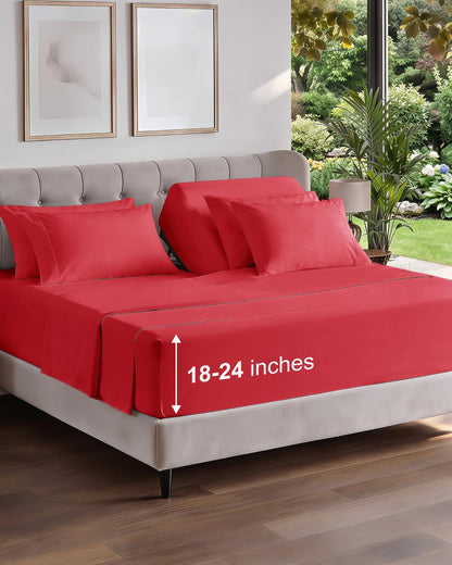 CGK Extra Deep King Sheet Set - 6pc Cooling Sheets - White