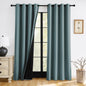 RYB HOME 100% Blackout Black Curtains for Bedroom Living Room 84 inch Long