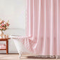 Pink Ruffled Striped Shower Curtain