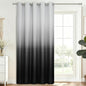 SimpleHome Ombre Black to Grey White Curtains for Living Room 52Wx84L