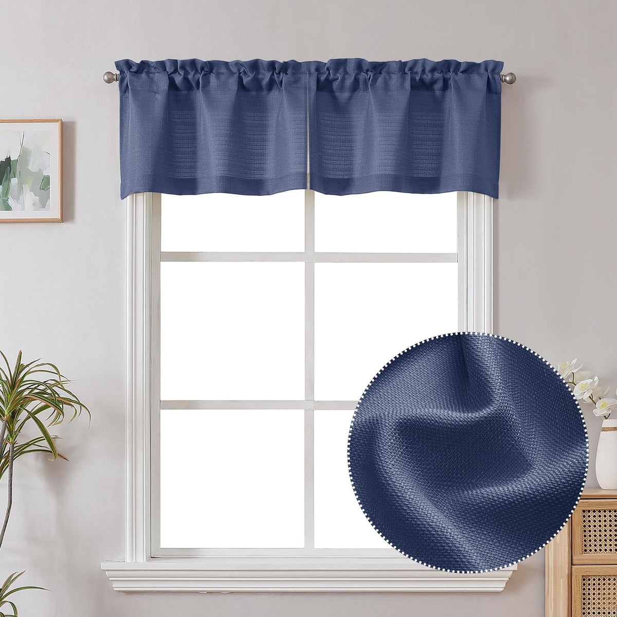 Chyhomenyc 2 Panels White Kitchen Curtains 36 Inch Length Tier Curtain