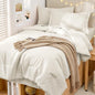 MUXHOMO Full Comforter Set 7 Pieces, Soft Bed in a Bag, Beige
