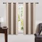 MIULEE 100% Blackout Linen Curtains for Bedroom 52x90 Inches Natural Beige