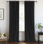 Linen Total Blackout Curtains for Bedroom Living Room 84 Inch, Cream