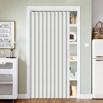 Vatge Closet Door Curtain Room Divider Drapes, Pleated Folding Style Curtains for Doorways Curtain for Bedroom Without Door,1 Panel with Tieback, W39 x L78, Black