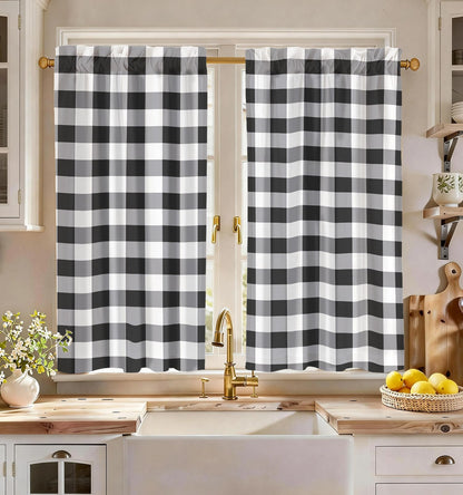 Miss Adola 36 Inch Length Kitchen Tier Curtains Pumpkin Leaf Cafe Curtains