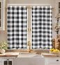 Miss Adola 36 Inch Length Kitchen Tier Curtains Pumpkin Leaf Cafe Curtains