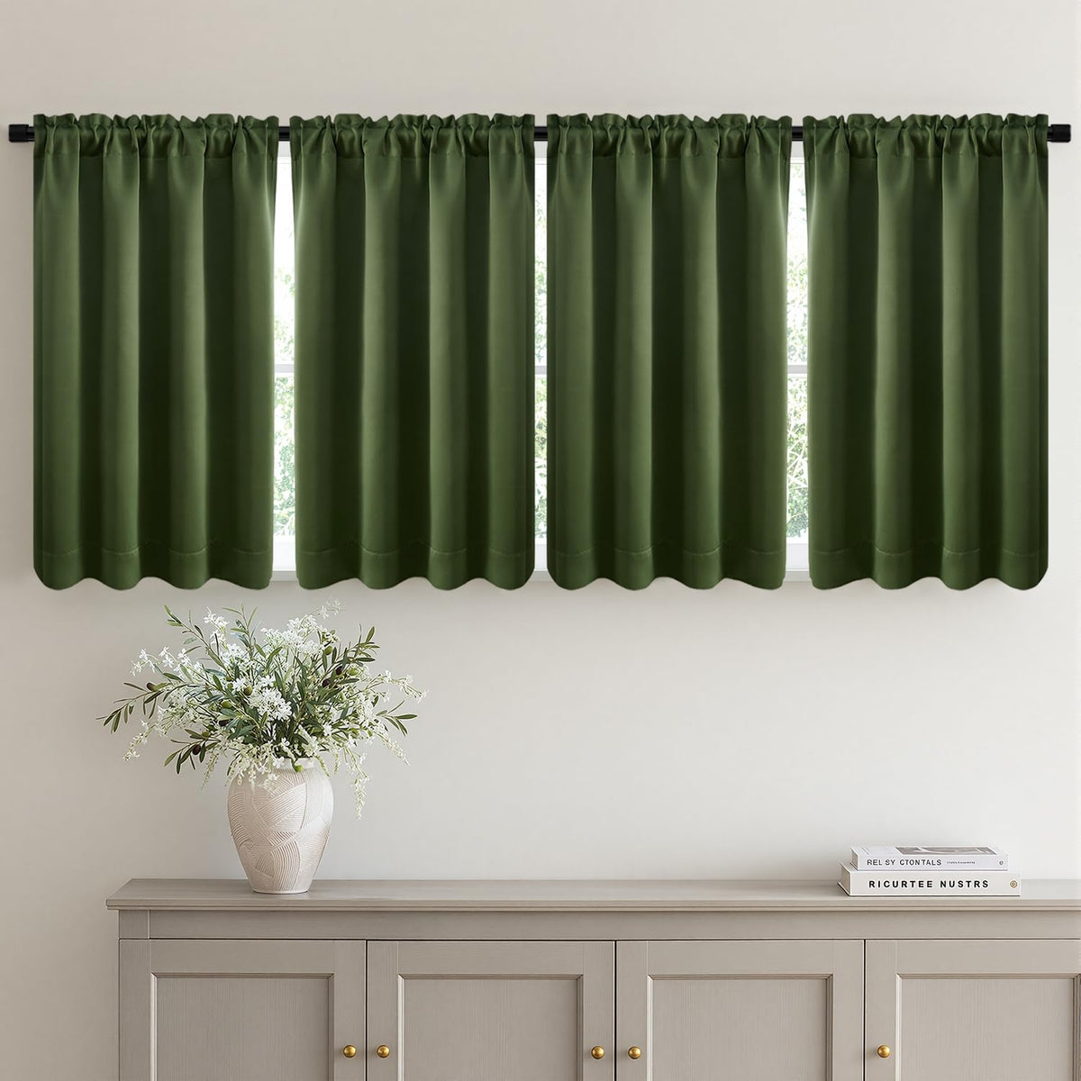 MIULEE Black Blackout Curtains 63 Inch Length for Bedroom Set of 4 Panels