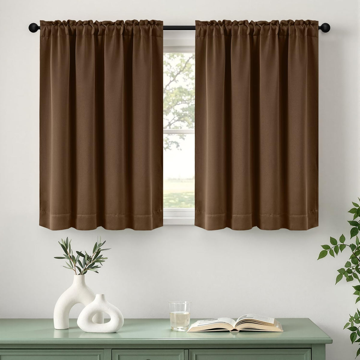 MIULEE Halloween Black Blackout Curtains for Bedroom Room 40"x63" 2 Panels