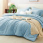 CozyLux Queen Comforter Set Black, 7 Pieces Bed in a Bag