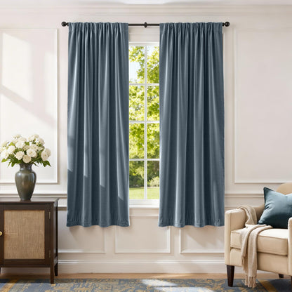 Lazzzy Blackout Curtains Thermal Insulated Curtains Room Window Drapes Super Soft Luxury Curtains for Living Room Bedroom Rod Pocket 2 Panels, 96 Inch Lined | Beige