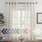 NICETOWN Semi Sheer Linen Ivory Curtains for Bedroom, W52xL84, 2 Panels