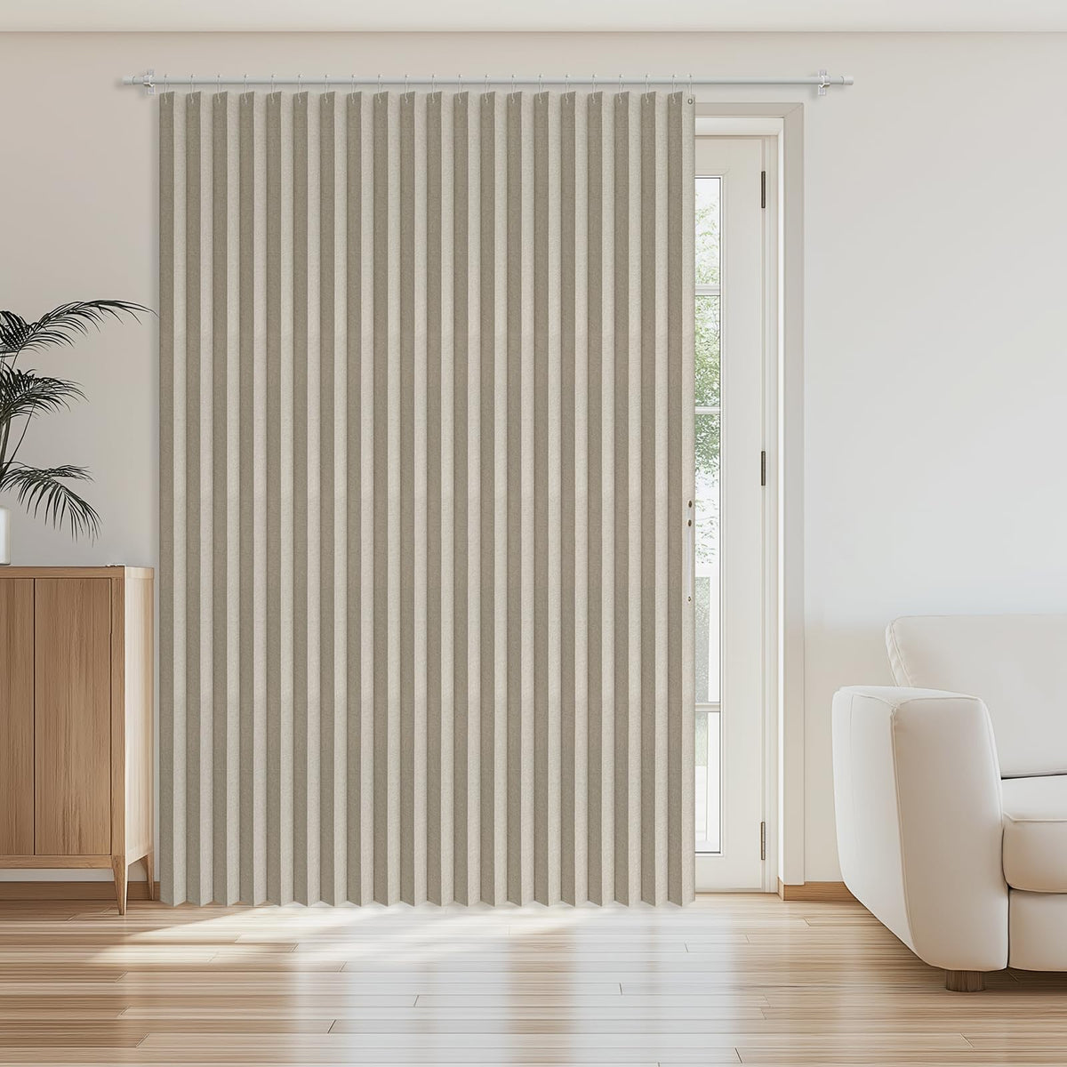 AJAZZ Blackout Accordion Door Magnetic Door Curtain Folding Closet Doors Curtain Invisible for Bedroom Room Living Room Doorway, Grey 42" W x 78" L, 1 Panel