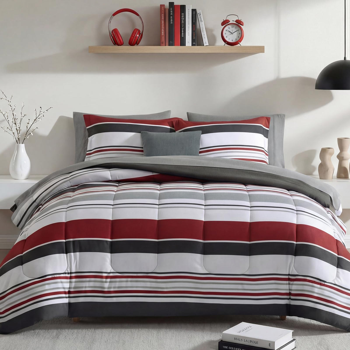 Monbix Full Size Comforter Sets - 7 Pieces Bed in a Bag Full Bedding Set