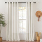 NICETOWN Semi Sheer Linen Ivory Curtains for Bedroom, W52xL84, 2 Panels