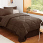 CozyLux Queen Comforter Set 88"x88" Dark Grey - 7 Piece Bed in a Bag