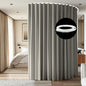 Room Divider Ceiling Mounted Curtains Track Sets Extra Wide Blackout Curtain Flexible Tracks for Bedroom Privacy Partition Separator, 1 Panel Black Drape and White Rail, W8.3 x H8ft