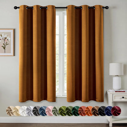 MIULEE Blackout Curtains for Bedroom 2 Panels 40 x 63 Inch Long Black