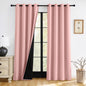 RYB HOME 100% Blackout Black Curtains for Bedroom Living Room 84 inch Long