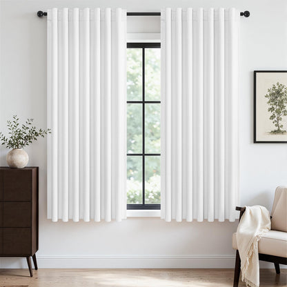 Topfinel Cream Linen Blackout Curtains 84 Inch Long for Bedroom Living Room, Ivory Pinch Pleat Back Tab Full Blackout Drapes Farmhouse Boho Curtains for Window, White Neutral Curtains 52" X 84" 7 FT