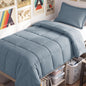 CozyLux Queen Comforter Set, 3-Piece Box-Stitched, Black