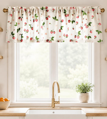 Miss Adola 36 Inch Length Kitchen Tier Curtains Pumpkin Leaf Cafe Curtains
