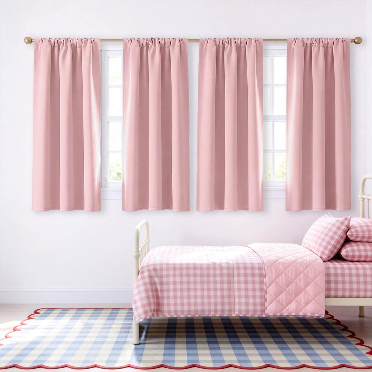 MIULEE Black Blackout Curtains 63 Inch Length for Bedroom Set of 4 Panels