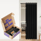 AJAZZ Blackout Accordion Door Magnetic Door Curtain Folding Closet Doors Curtain Invisible for Bedroom Room Living Room Doorway, Grey 42" W x 78" L, 1 Panel