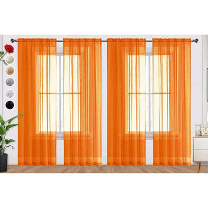 SpaceDresser Sheer Voile Curtains for Living Room 84 Inch Long 2 Panels