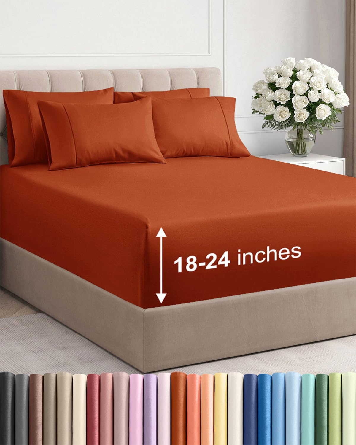 CGK Extra Deep King Sheet Set - 6pc Cooling Sheets - White