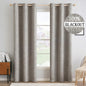 MIULEE 100% Blackout Linen Curtains for Bedroom 52x90 Inches Natural Beige