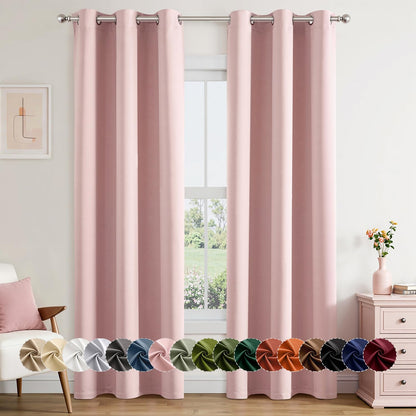 MIULEE Blackout Curtains for Bedroom 2 Panels 40 x 63 Inch Long Black