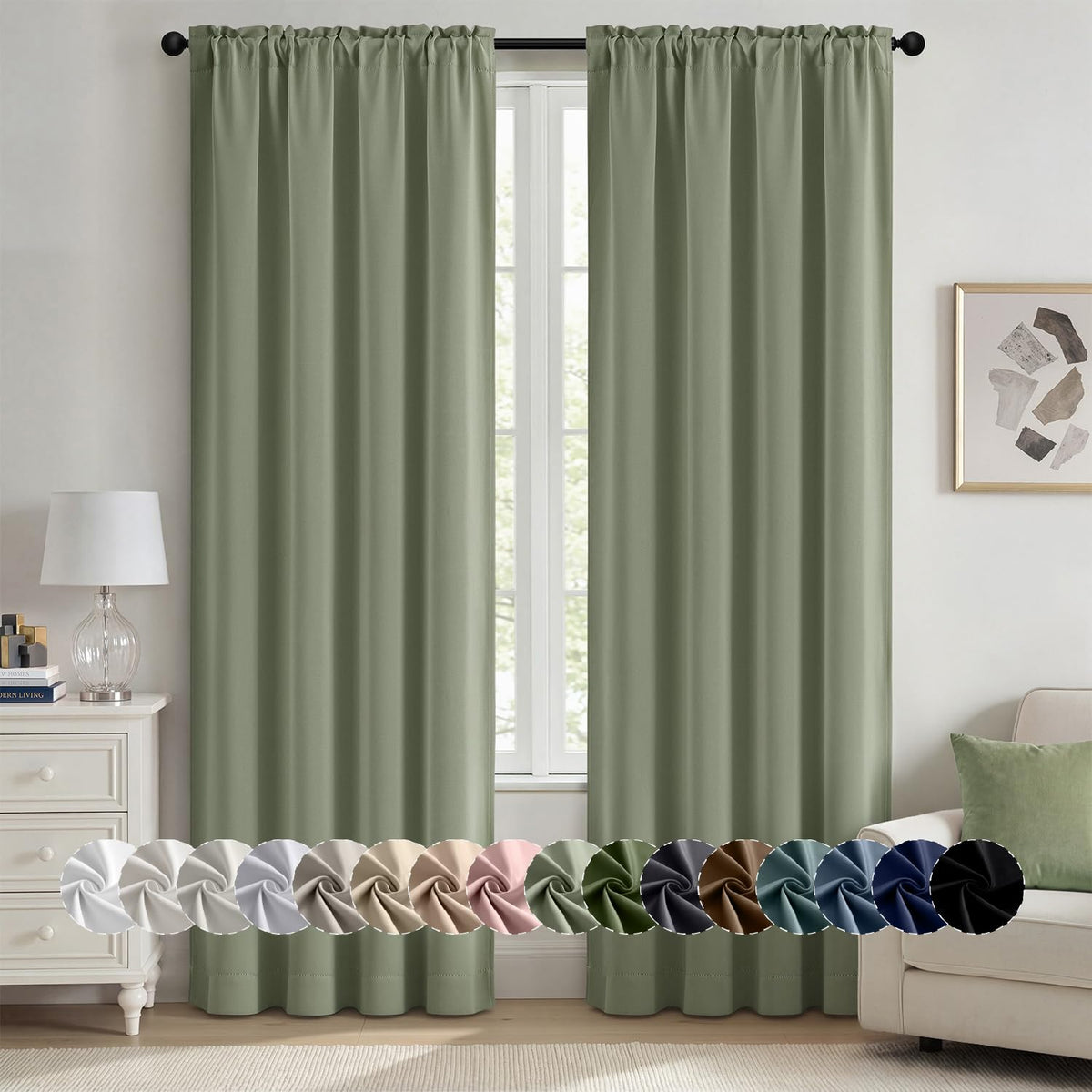 MIULEE Halloween Black Blackout Curtains for Bedroom Room 40"x63" 2 Panels