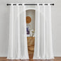 NICETOWN Semi Sheer Linen Ivory Curtains for Bedroom, W52xL84, 2 Panels