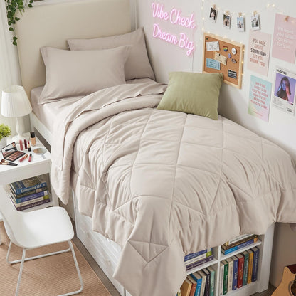 HEVUMYI 7-Piece Full Comforter Set, Dark Grey Bed in a Bag