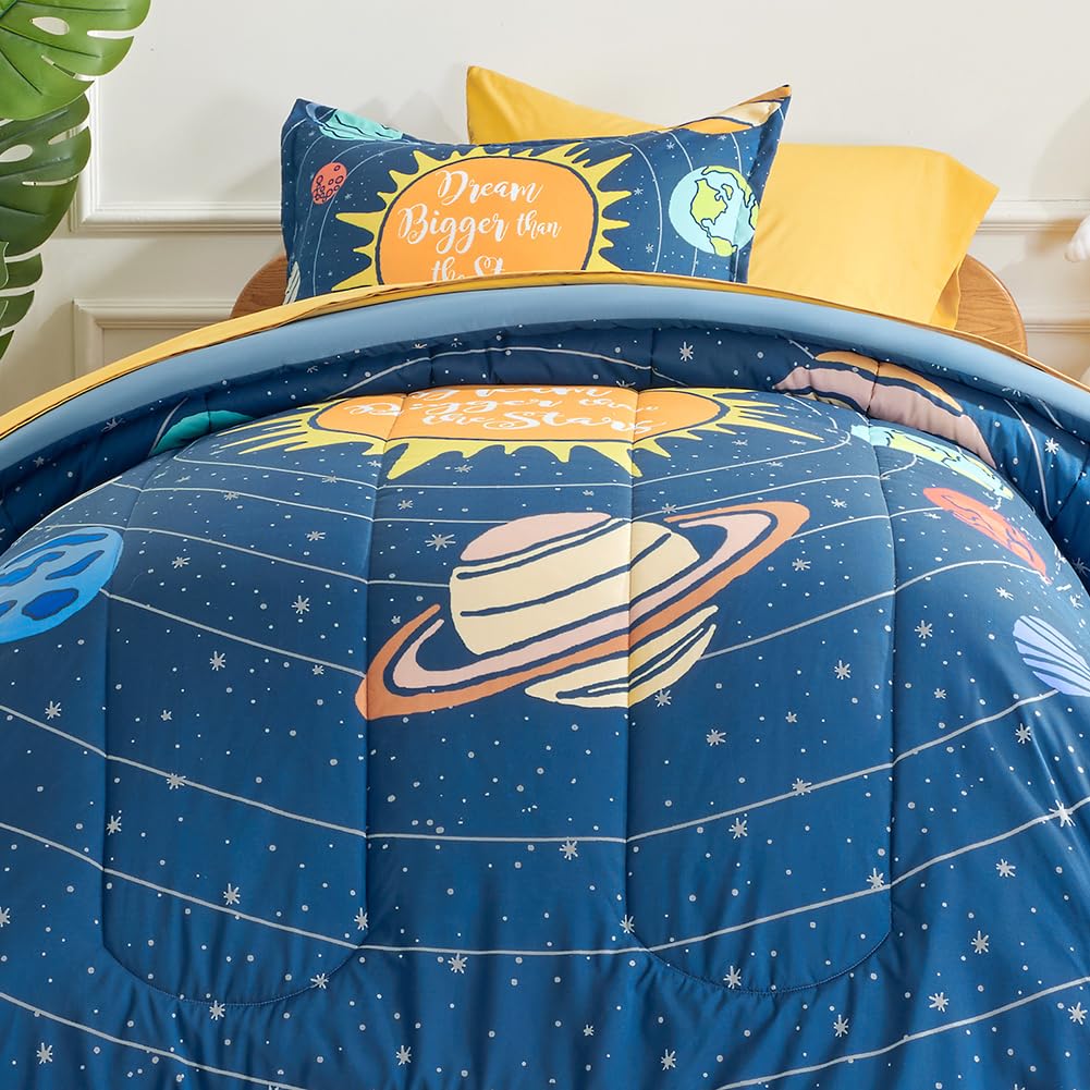 SLEEP ZONE Comforter Set Bed in A Bag, 7 Pieces Girls, Cattoon Pattern for Kids, Toddlers, Teens, Ultra Soft and Washable (Garden Secret,Full/Queen)