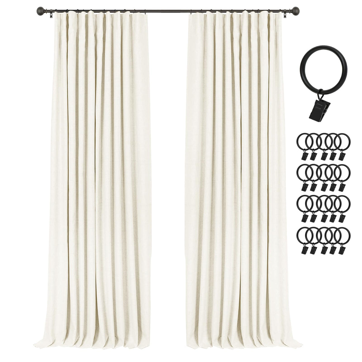 INOVADAY 100% Blackout Curtains for Bedroom Black Out Curtains 84 Inch Long