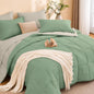 MUXHOMO Queen Comforter Set with Sheets Brown - 7 Pieces Bed in a Bag