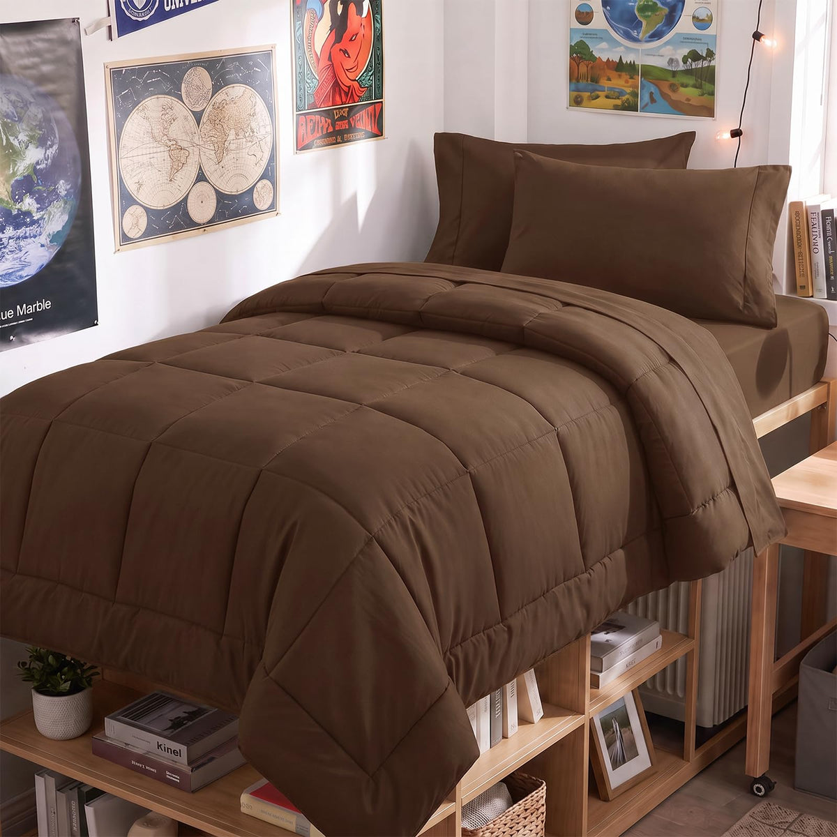 CozyLux Full Size Comforter Sets Black - 7 Pieces Bed in a Bag