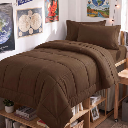 CozyLux Full Size Comforter Sets Black - 7 Pieces Bed in a Bag
