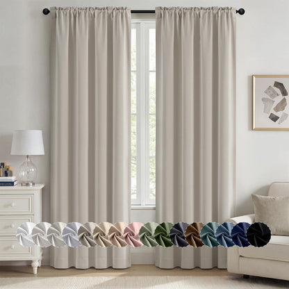 MIULEE Halloween Black Blackout Curtains for Bedroom Room 40"x63" 2 Panels
