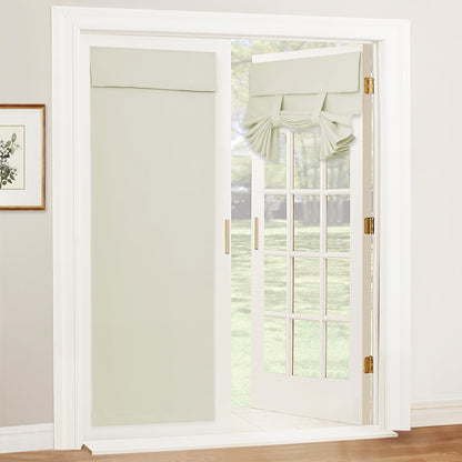 RYB HOME Blackout French Door Curtain, No Drill, W26 x L69, Black, 1 Panel