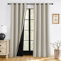 RYB HOME 100% Blackout Black Curtains for Bedroom Living Room 84 inch Long