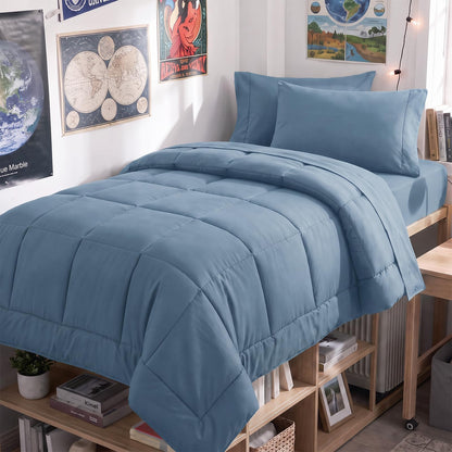 CozyLux Full Size Comforter Sets Black - 7 Pieces Bed in a Bag