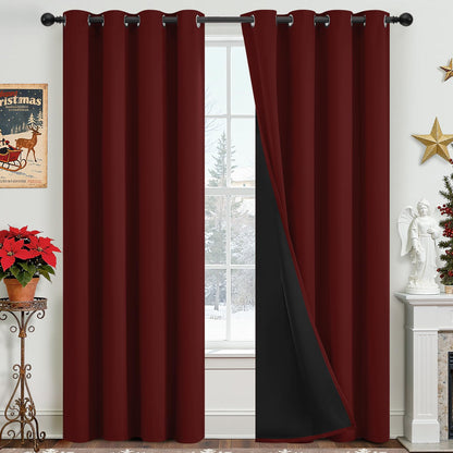 Yakamok Emerald Green Blackout Curtains 84 inches for Living Room, 52" Wide