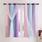 XiDi Blackout Curtains for Girls Bedroom Decor Pink Kids Rainbow Curtains