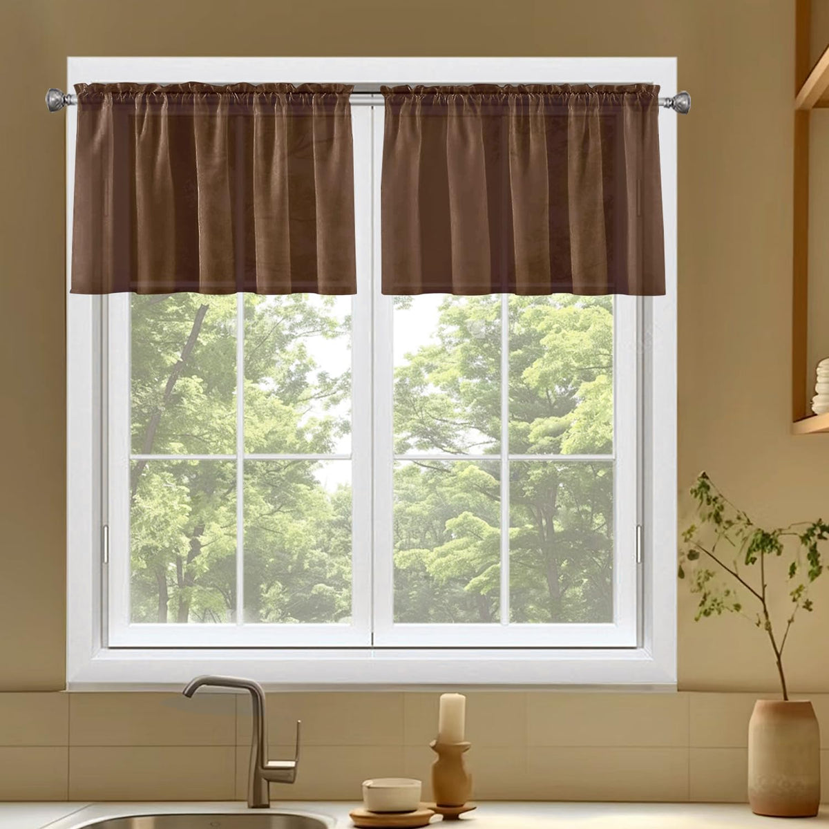 SpaceDresser Sheer Voile Curtains for Living Room 84 Inch Long 2 Panels