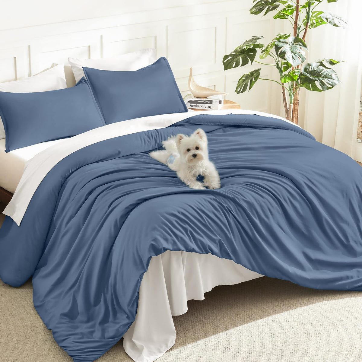 Litanika Queen Comforter Set Sage Green, 3 Pieces Lightweight Solid Bed Set